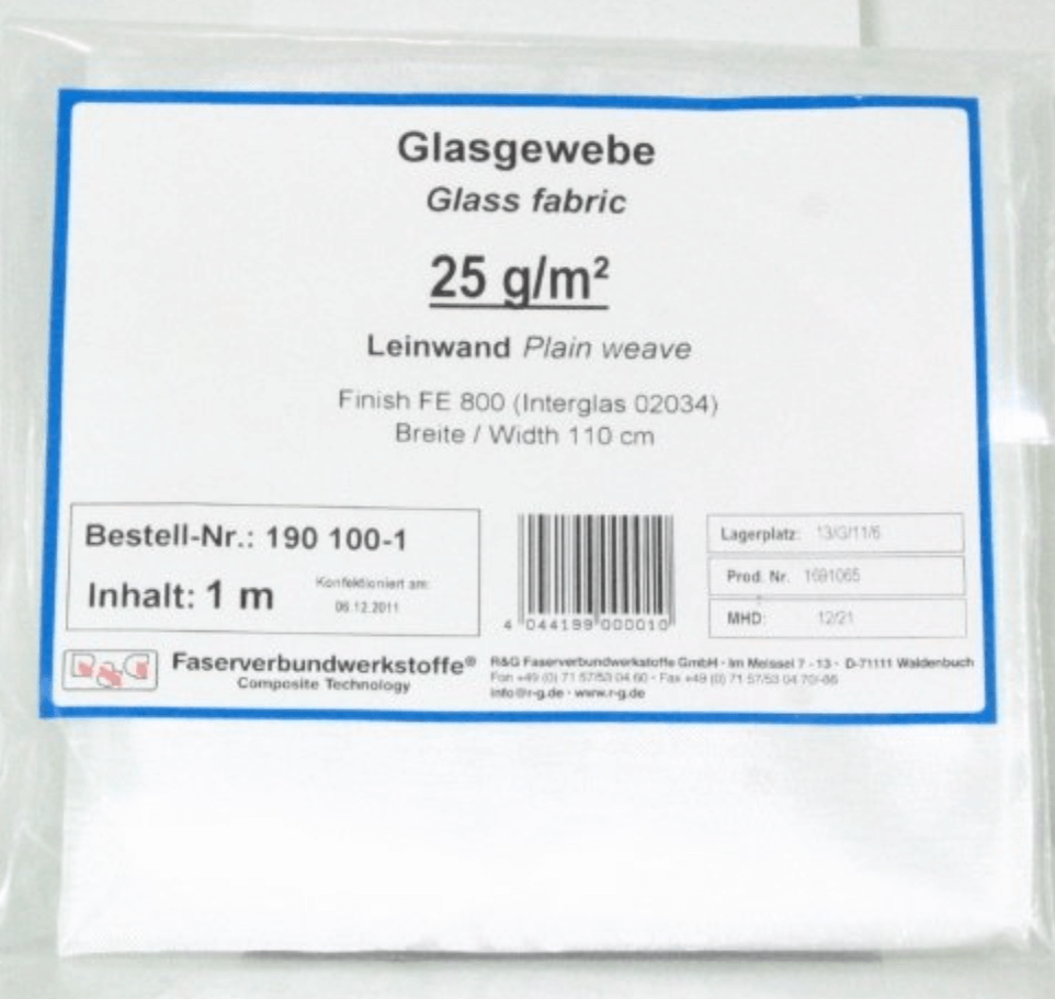 Das leichteste Glasfasergewebe, welches ich finden konnte.