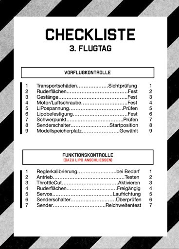 Ein Auszug der umfangreichen Checkliste.... Beispiel Checkliste