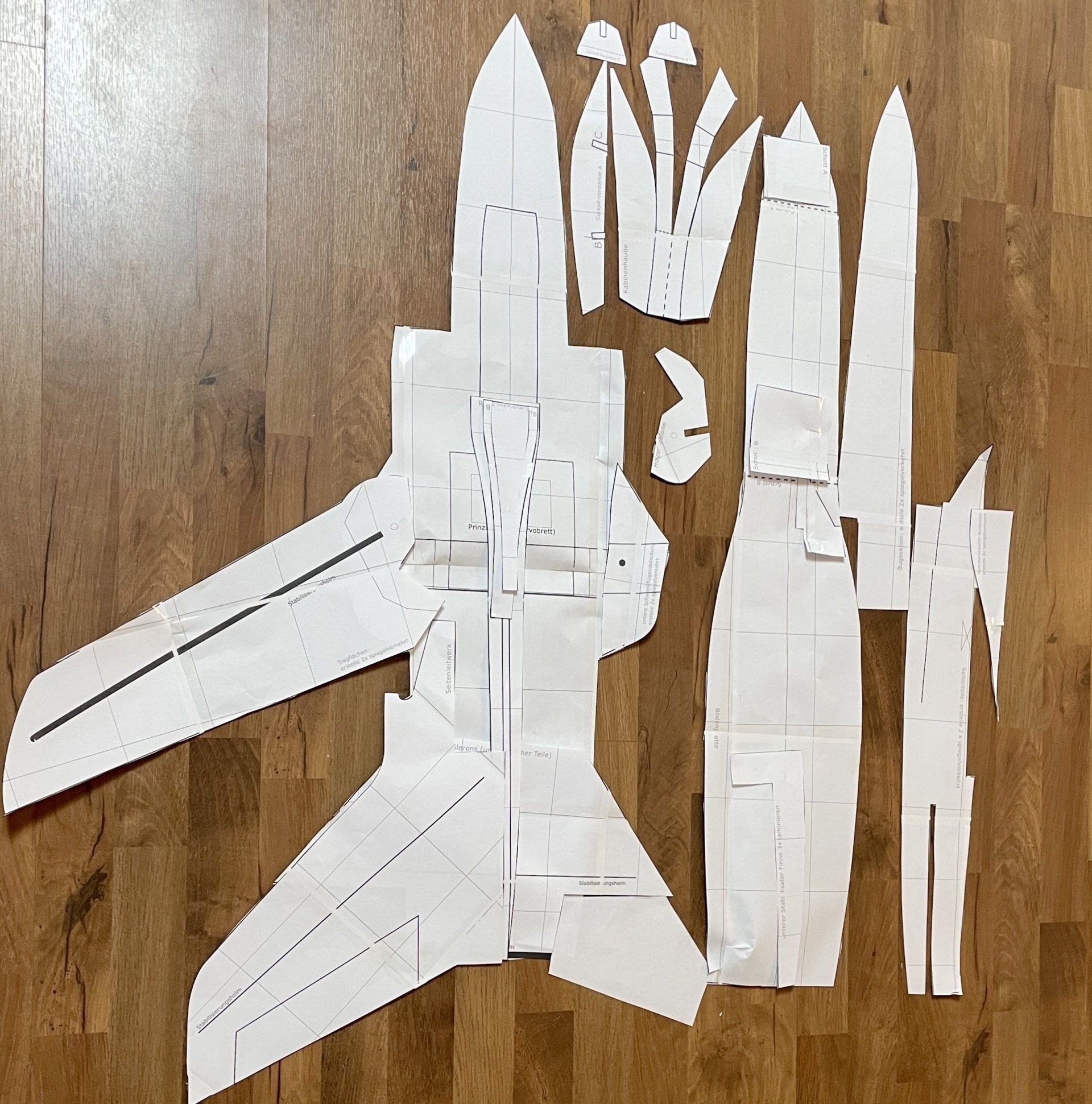 Die ausgeschnittenen Bauteile