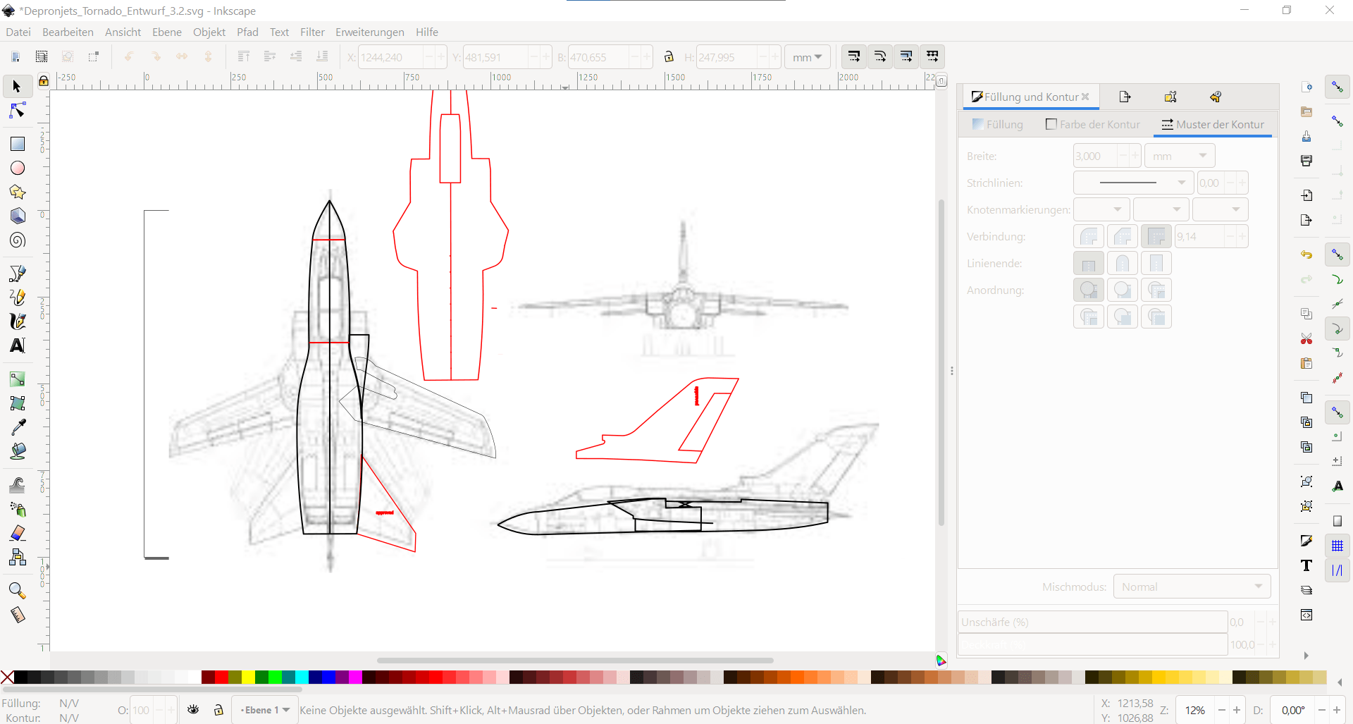 Erstellung des Bauplan mit dem Zeichenprogramm Inkscape