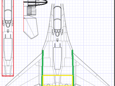 Bauplan SU-30 SM -  selbsterstellt aus Papier mit Details und Hilfslinien
