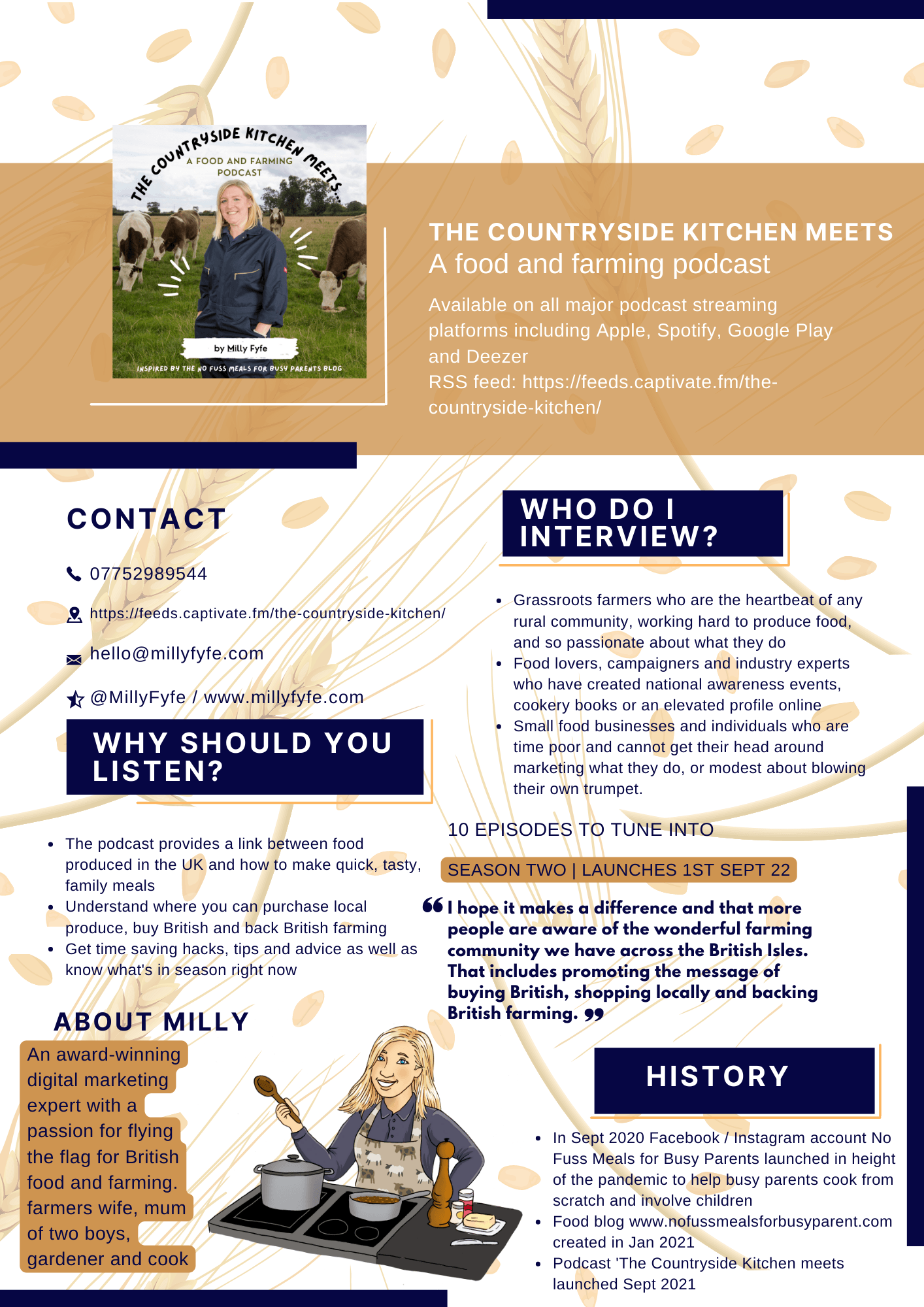 Countryside Kitchen podcast factsheet