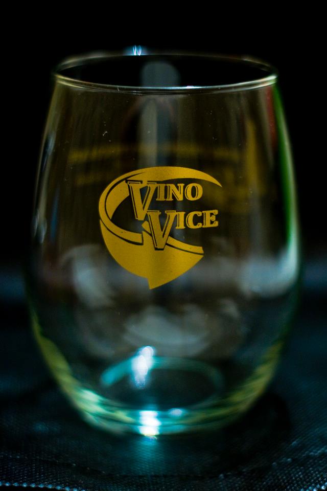 Vino VIce branded wine glass