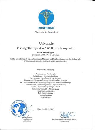 Massagetherapeutin / Wellnessthearpeutin