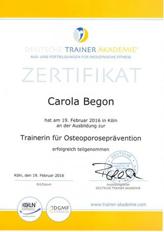 Trainerin für Osteoporoseprävention