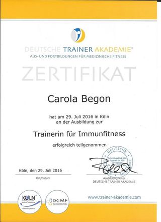 Trainerin für Immunfitness