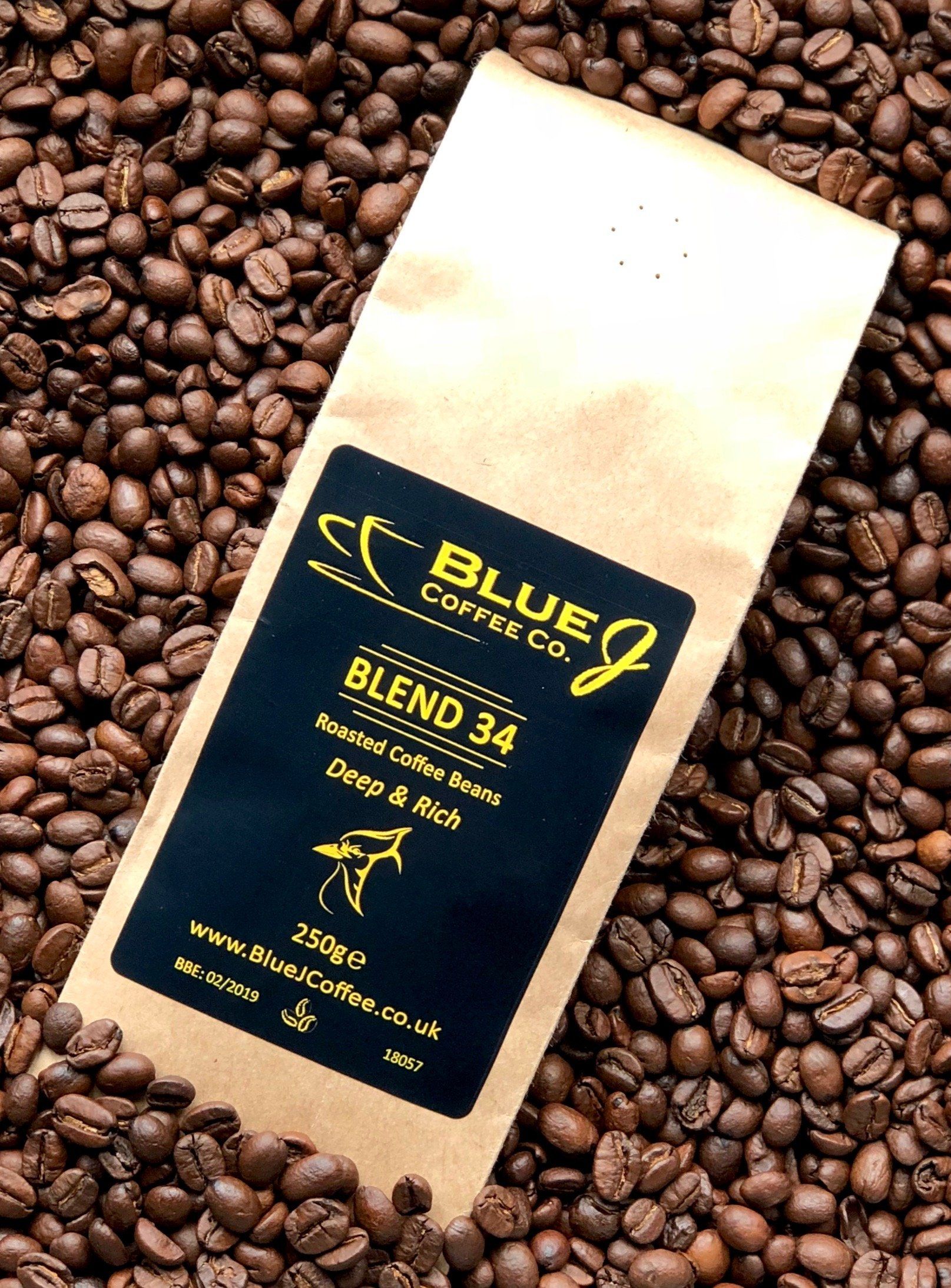 A 500g bag of our signature blend of coffee beans. Blend 34