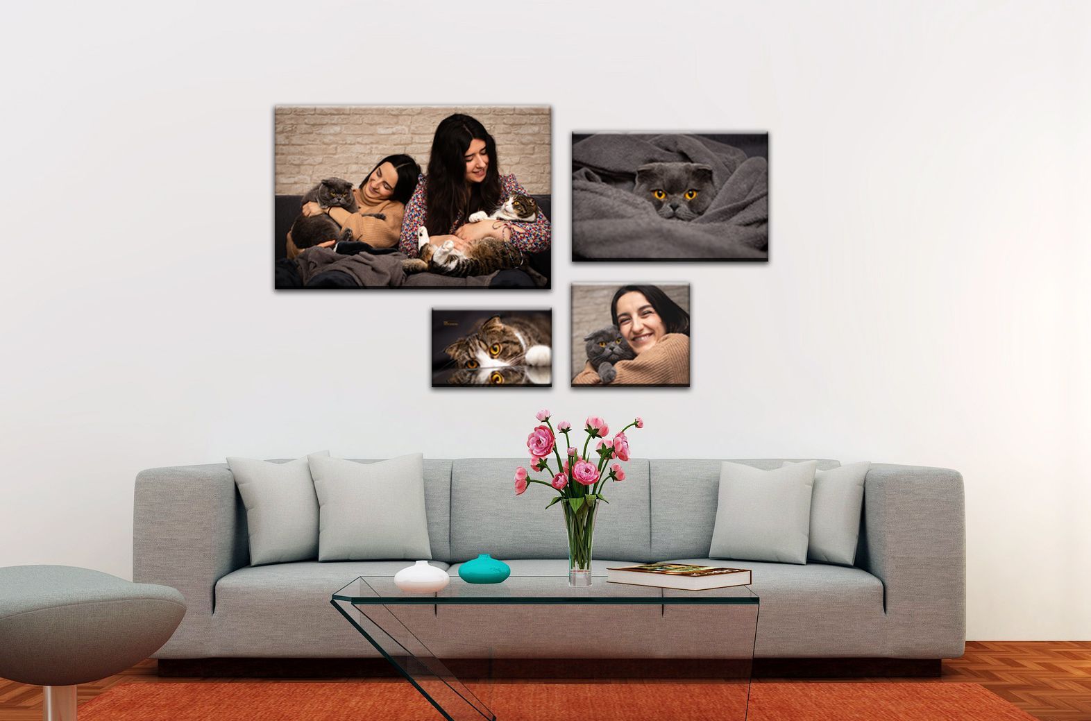 Katzenbilder für Wohnzimmer Schlafzimmer Flur Wand Wände Wandbilder Bilder  Bilderrahmen