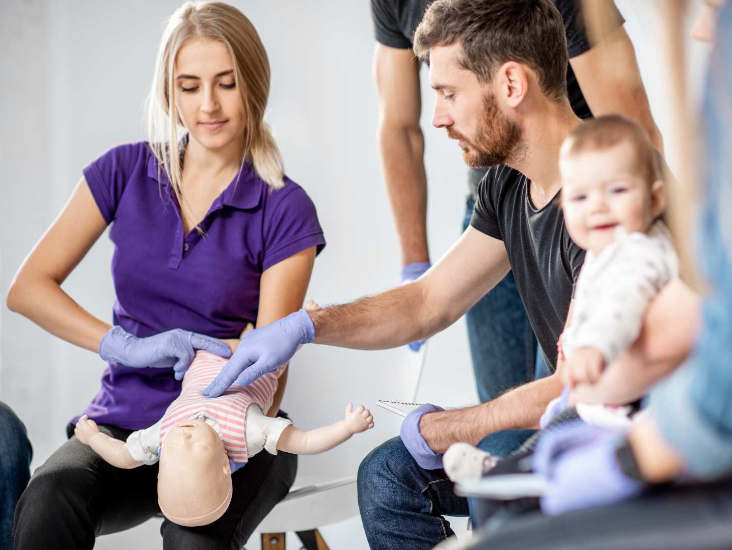 Check out our 6 and 12 hour Paediatric First Aid courses Child and baby First Aid! Performing CPR on a non-breathing unconscious baby