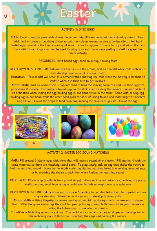 An icon for an information sheet on sensory easter 1 activities