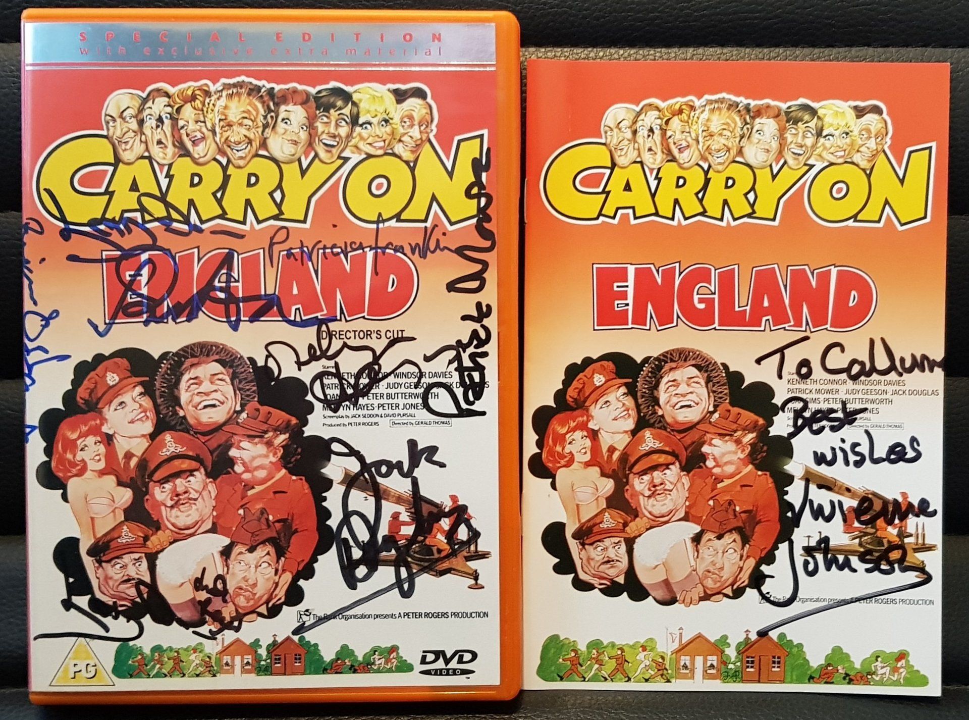 Carry On England cast signed DVD