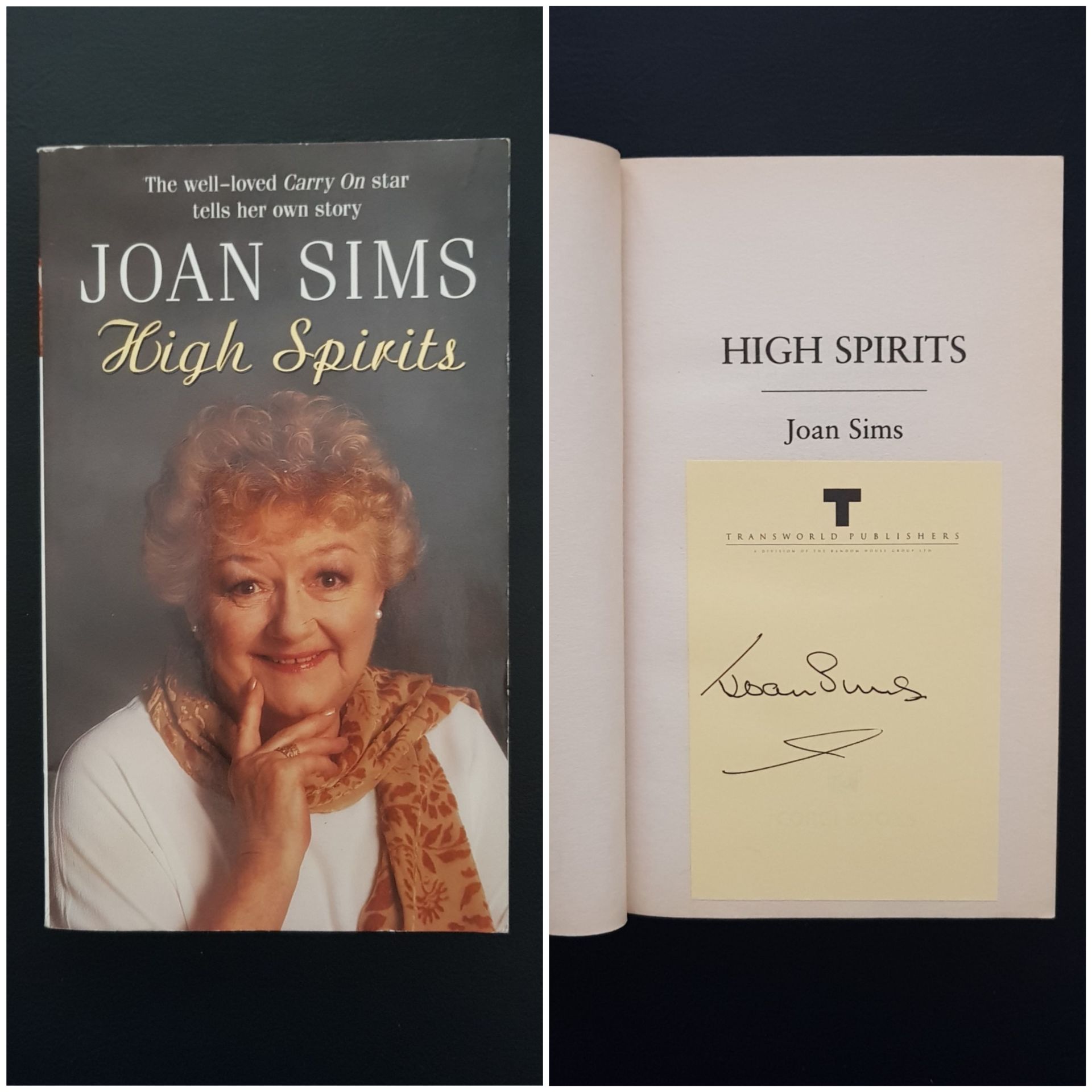 Joan Sims signed autobiography