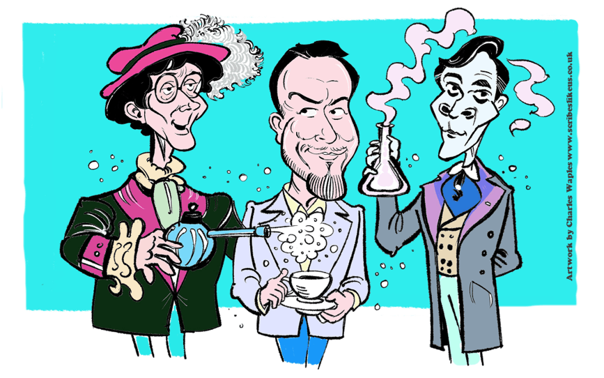 Kenneth Williams, Charles Hawtrey, Callum Phoenix caricature
