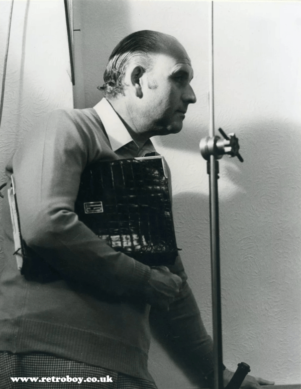 The master at work; Director Gerald Thomas on set.