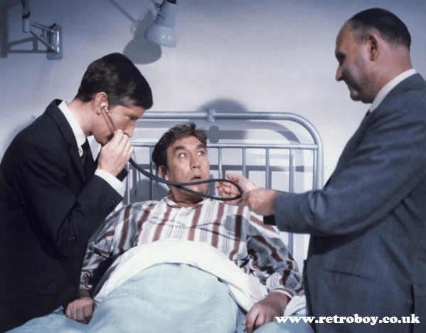 Gerald Thomas ensures that the direction is definately 'bedpan humour'in a scene with Frankie Howerd & Kenneth Williams from 'Carry On Doctor' (1967).