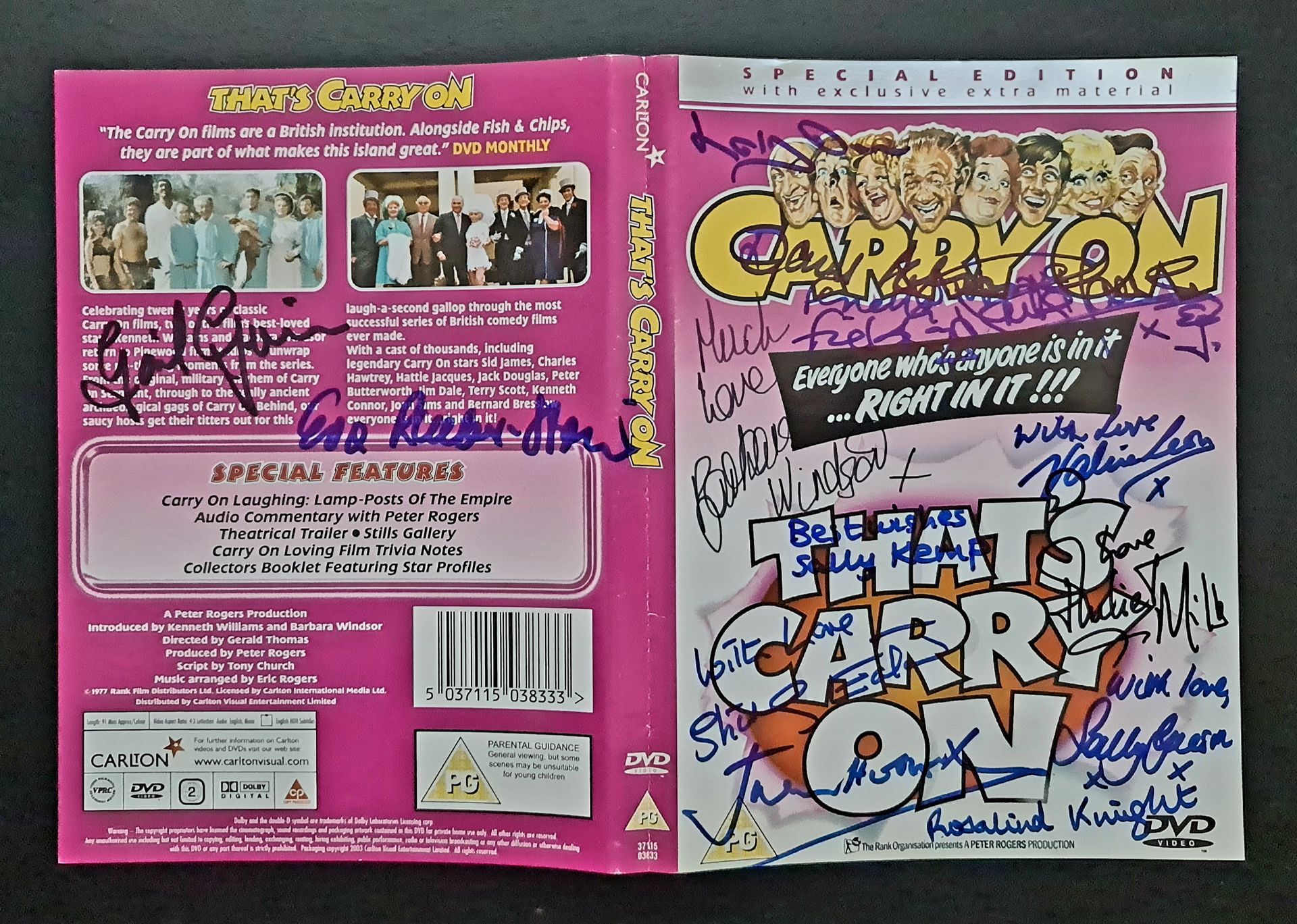 That's Carry On signed DVD Sleeve