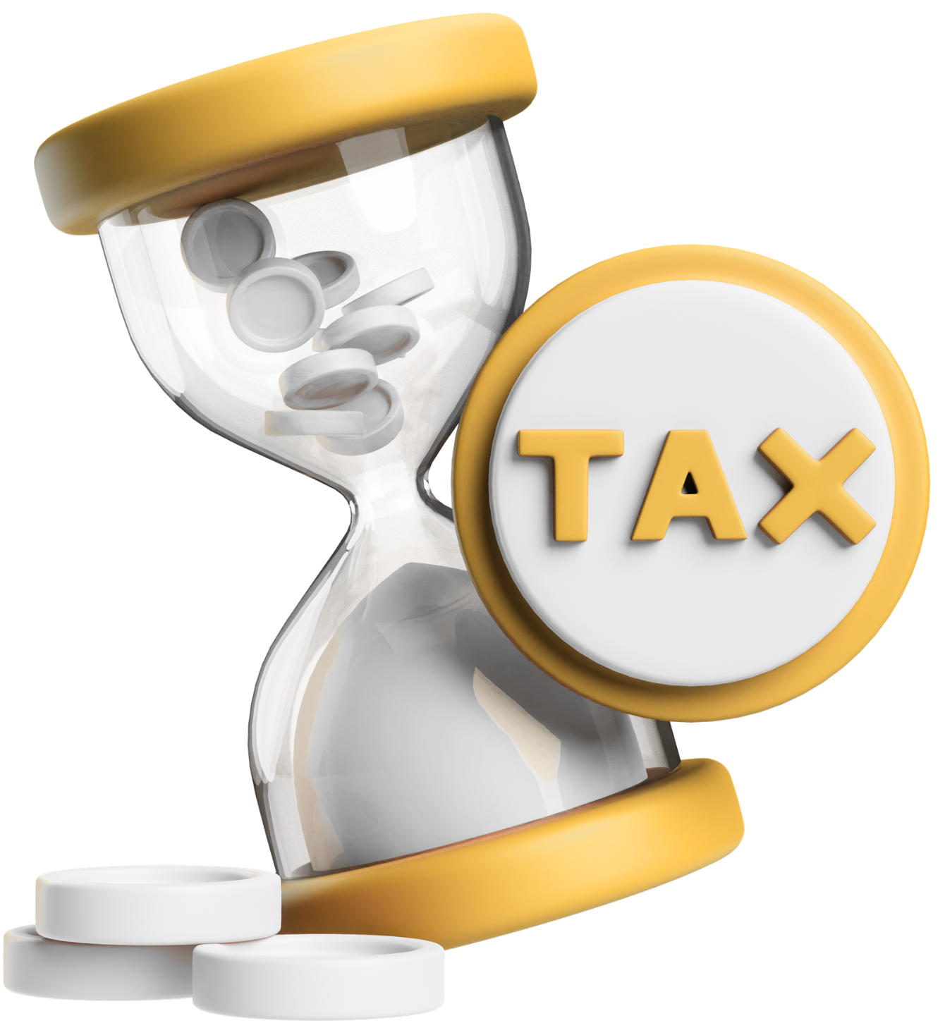 A sand timer saying Tax