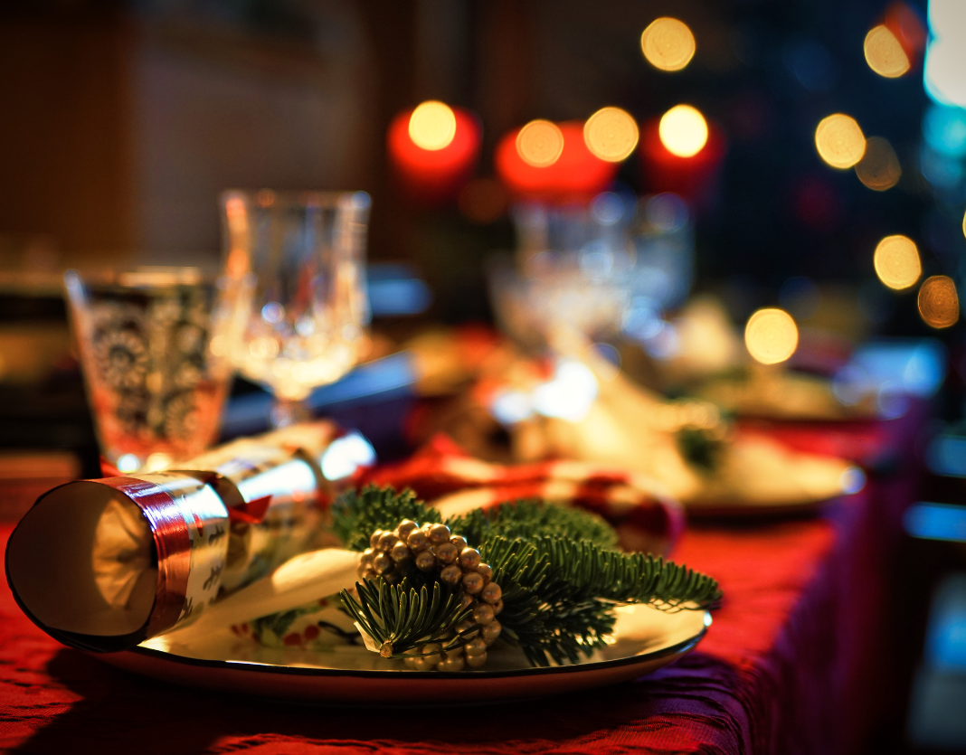 Christmas dinner setting
