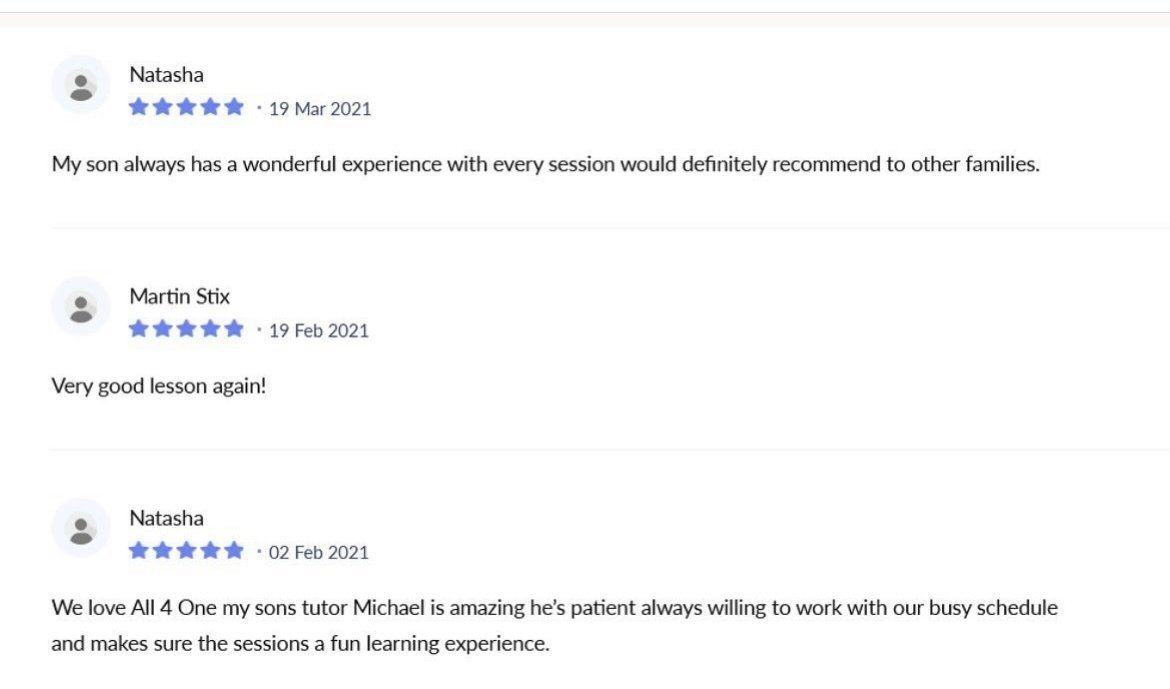 Feedback from clients