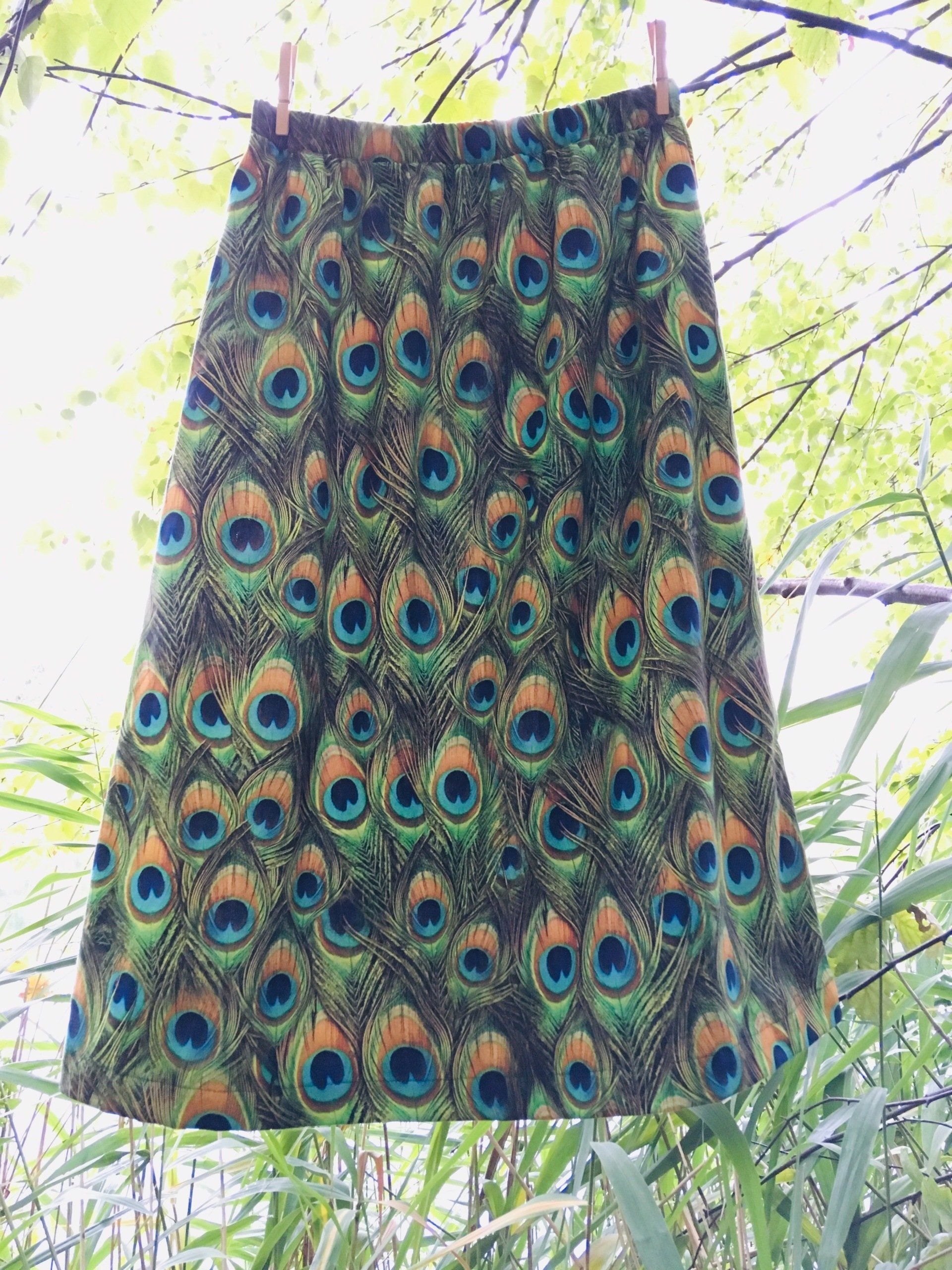 Pfauenfederrock, Pfauenmuster, Baumwollrock