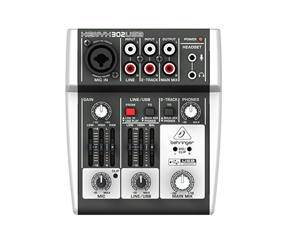 Analoges Podcast-Mischpult Behringer Xenyx 302USB