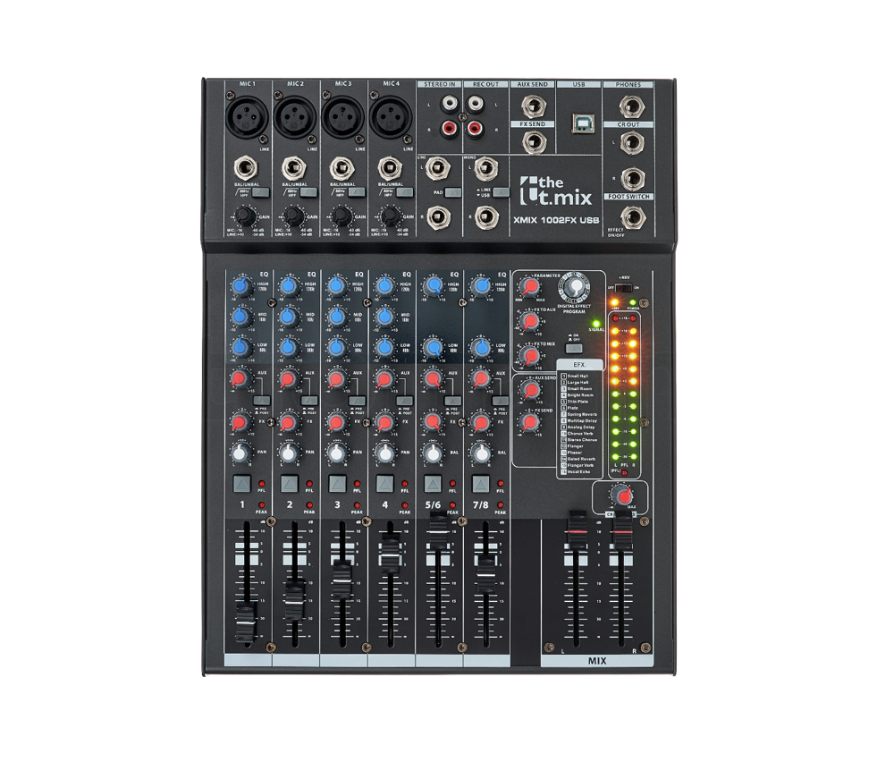 Analoges 10-Kanal-Mischpult the t.mix xmix 1002 FX USB