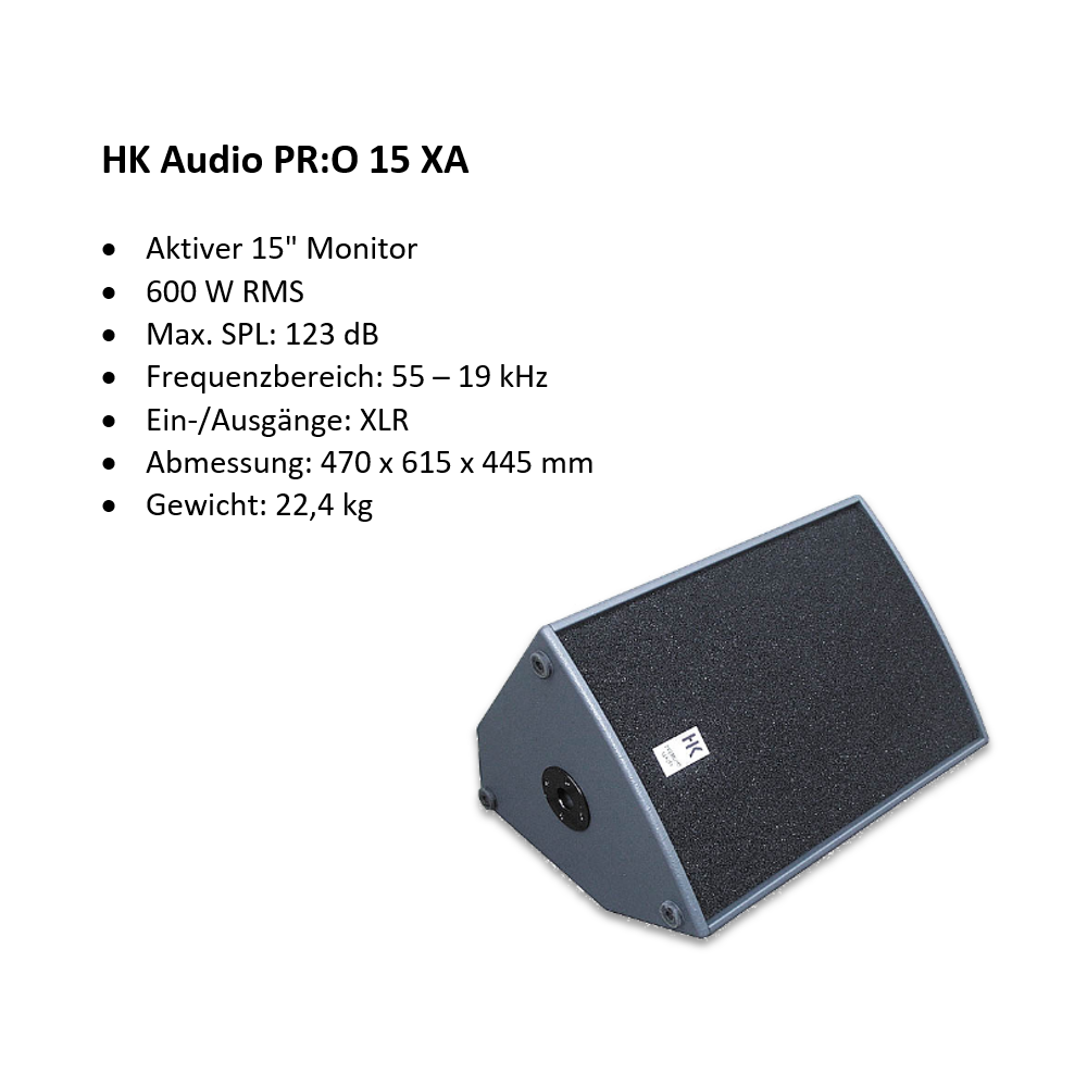 2 x aktiver Monitorbox HK Audio PR:O 15 XA