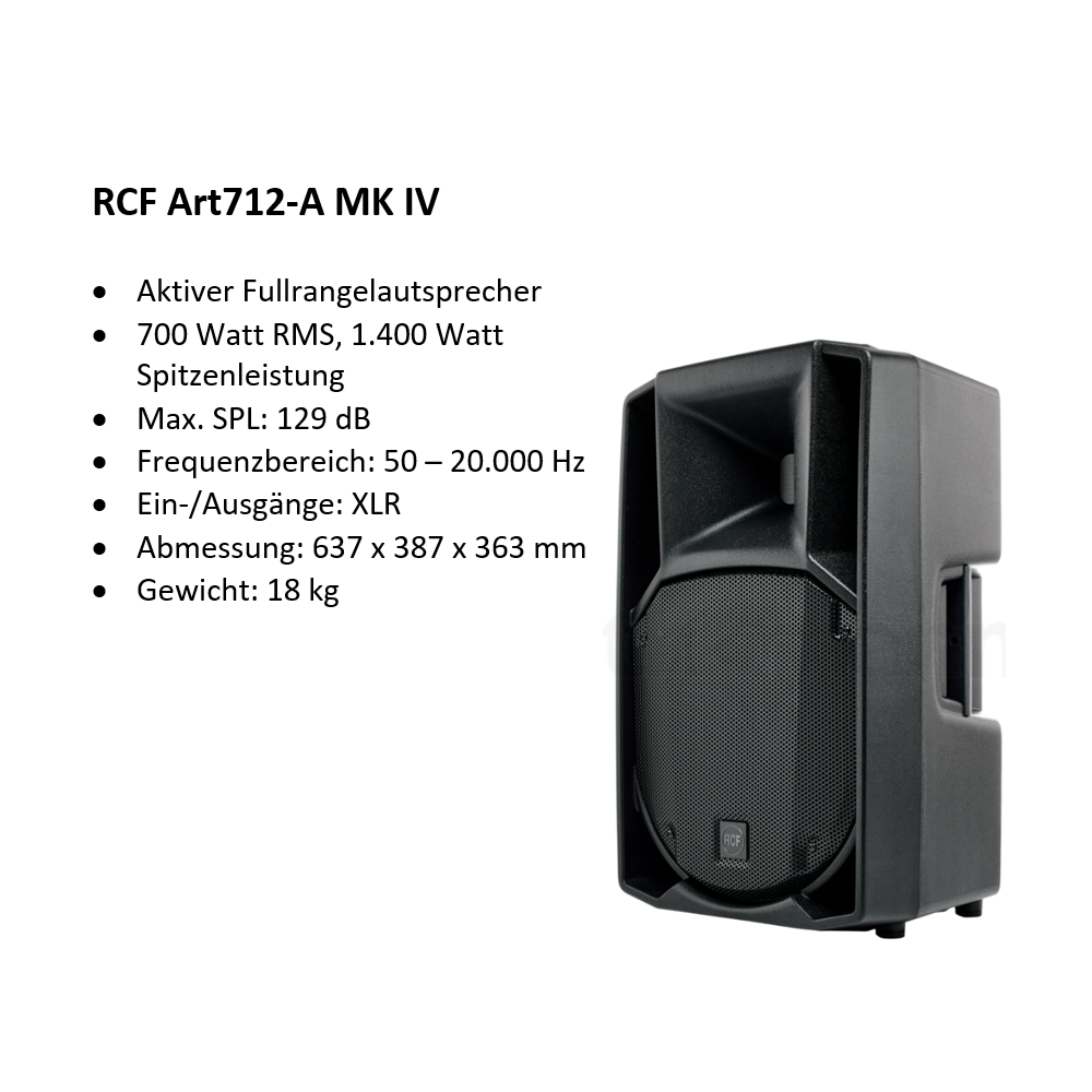 4 x Aktiver Top RCF Art712-A MK IV