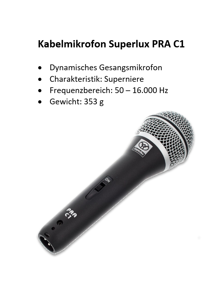 Dynamisches Gesangsmikrofon Superlux PRA C1