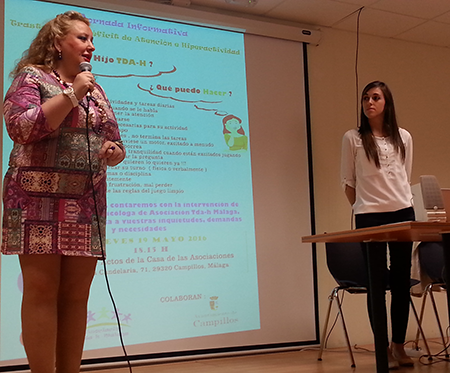MARIA ANGELES GARCIA RUIZ SECRETARIA COORDINADORA ASOCIACION TDAH MALAGA JORNADA INFORMATIVA TDAH AYUNTAMIENTO CAMPILLOS COAGU