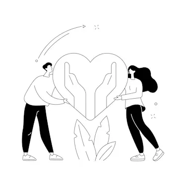 Read more about Rick M. BW-drawing of couple holding up a heart
