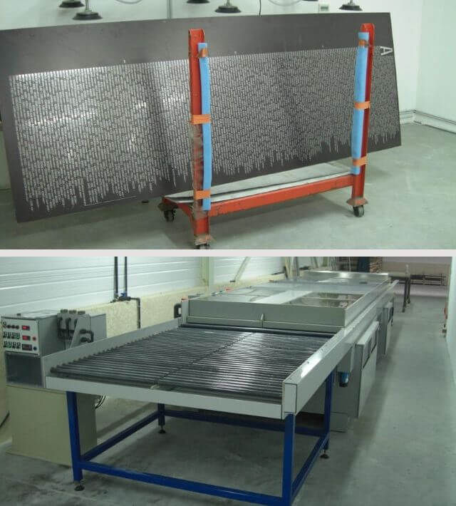 Wide format chemical etching and chemical milling production line Wide format chemical etching and chemical milling production line