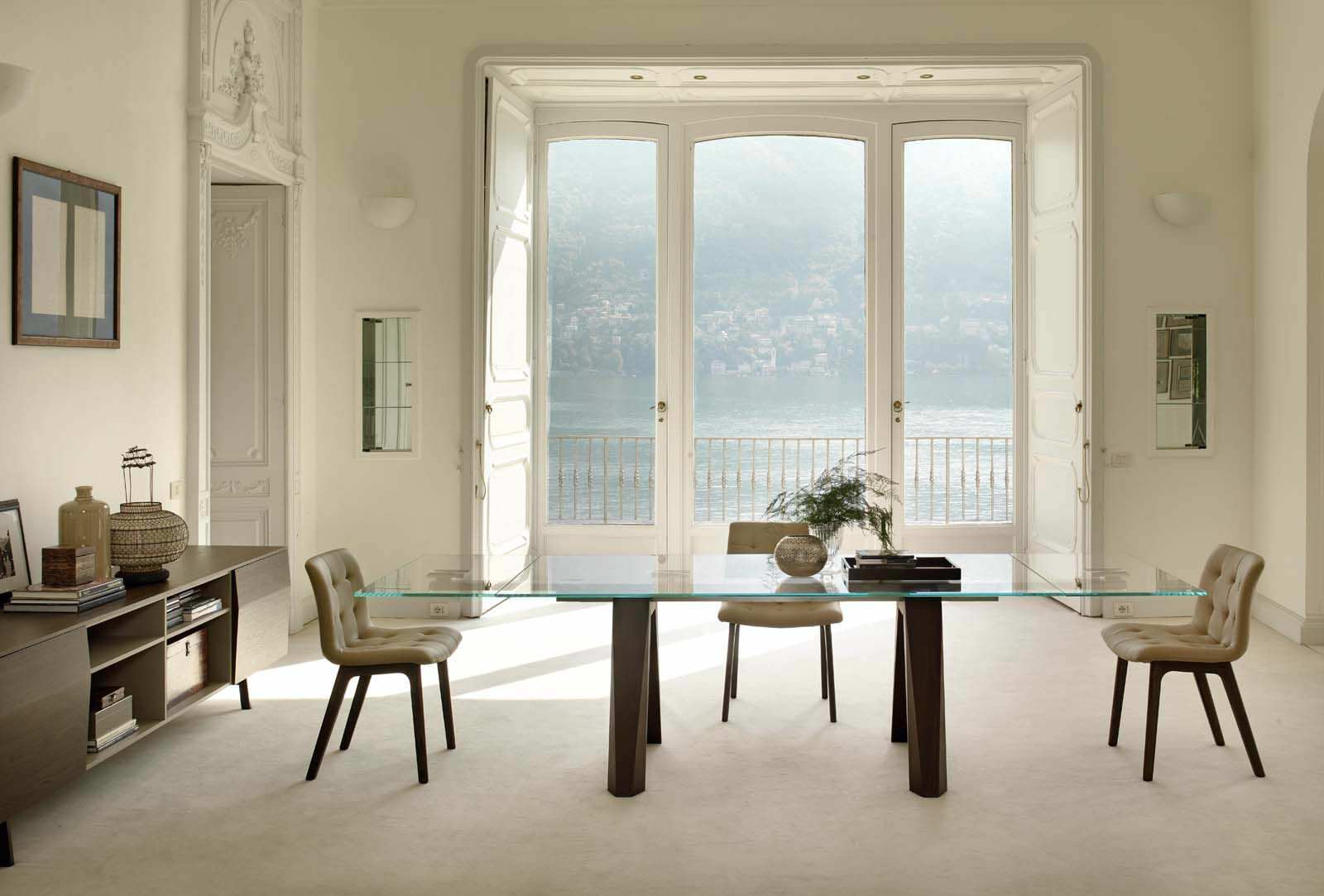 Aron, mesa de cristal para salón estar