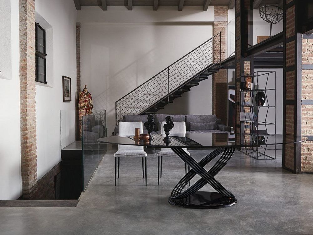 mesa, comedor, bontempi, Fusion, patas, acero, anillo, anillos