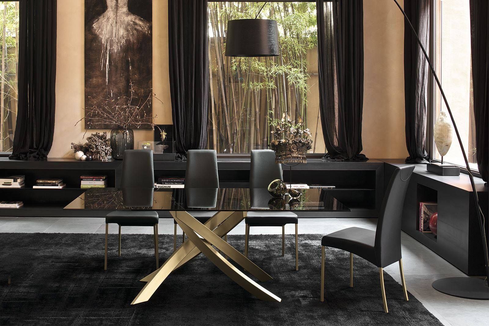 Artistico, mesa de madera para salón estar de Bontempi