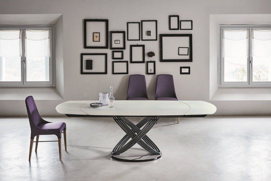Fusion, tavolo da pranzo in acciaio Bontempi