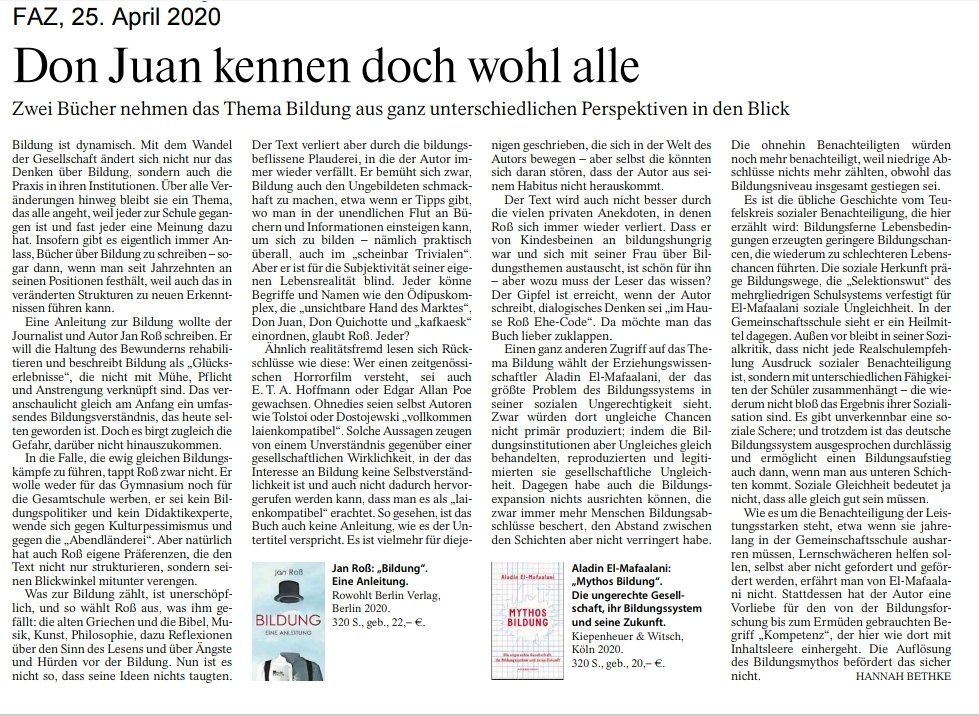 Rezension FAZ 25.04.2020