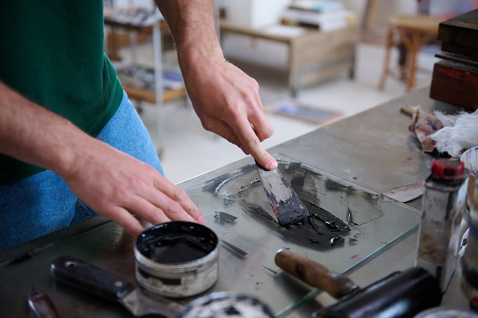 Encrage d'une gravure