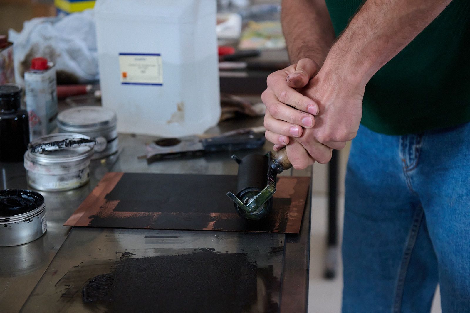 Encrage d'une gravure