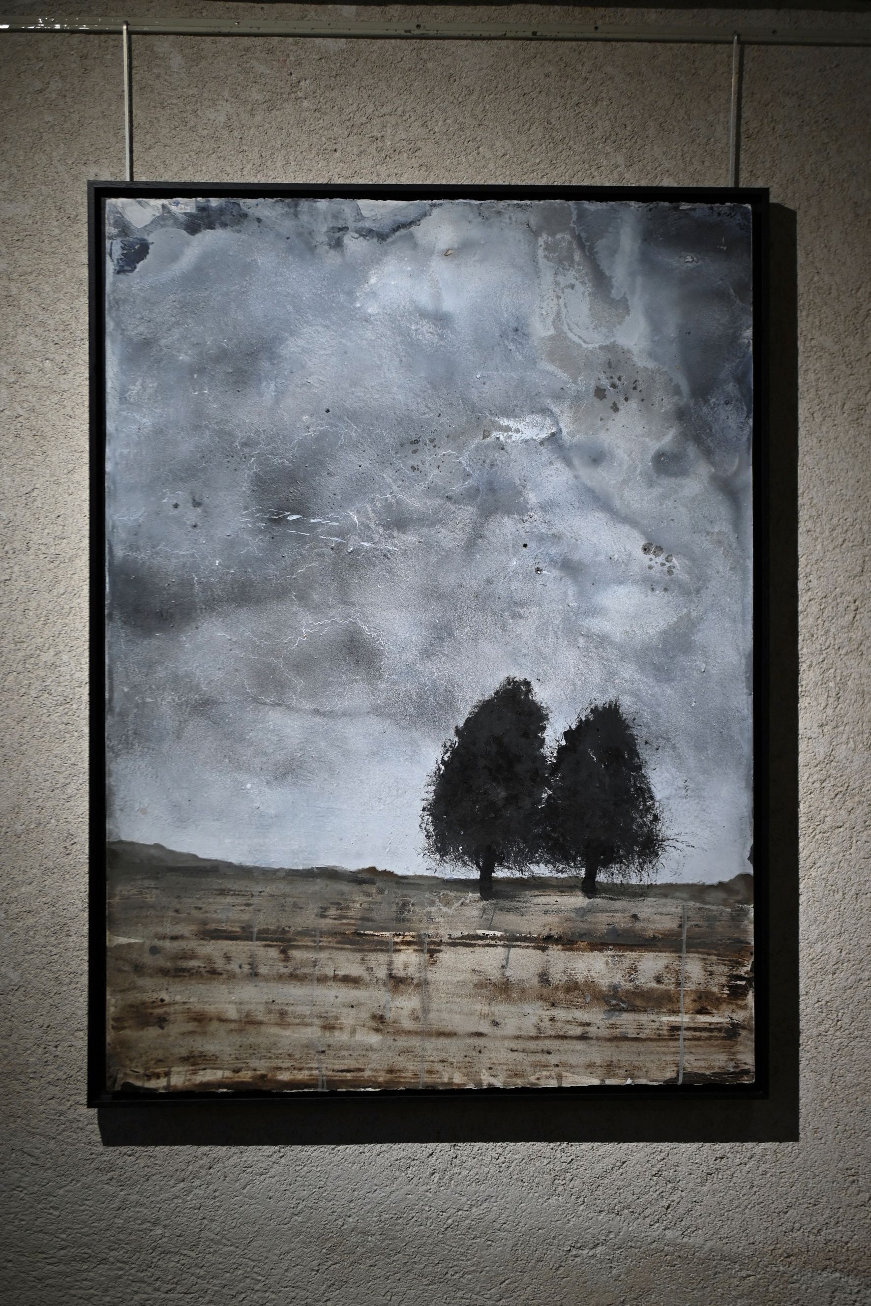 détail de peinture à la Galerie Capazza