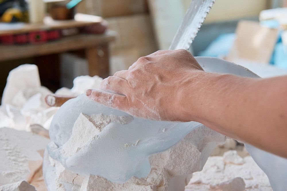 Gros plan sur main et matière