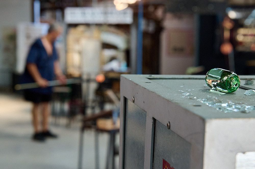 Détails d'un atelier de soufflage