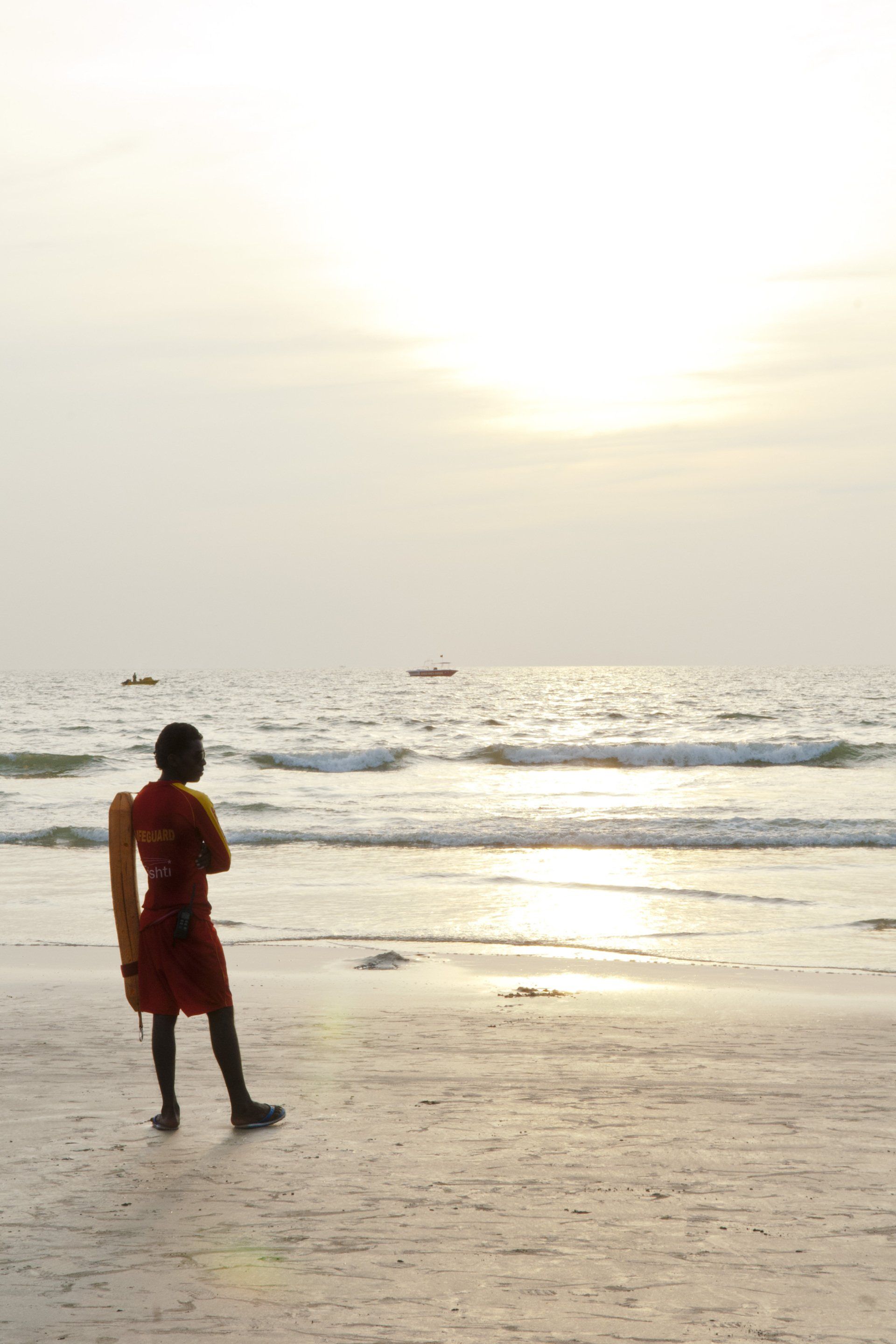 Lifeguard at sunset