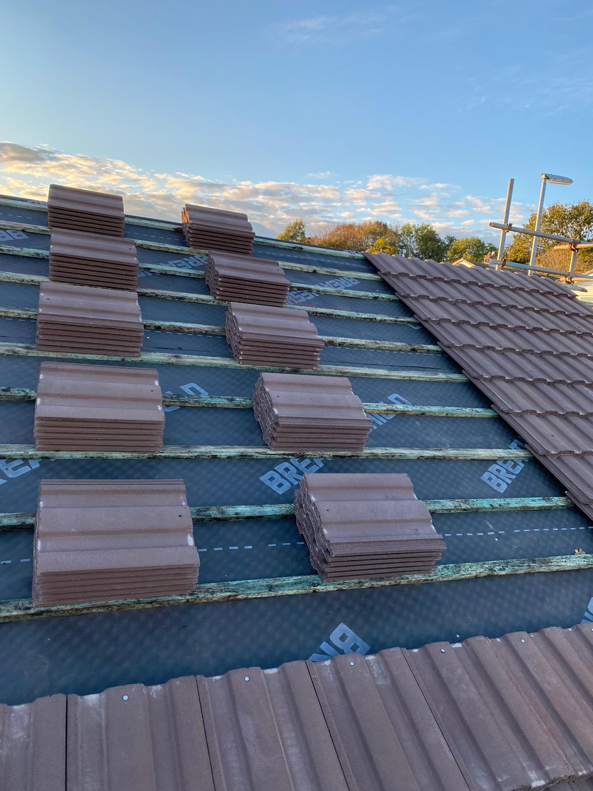 tile roofing work by the tea