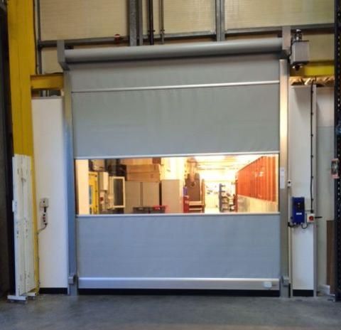 Grey Rapid Roll Door/Fast Action Door - Installed by Cambridge Door Services Ltd
