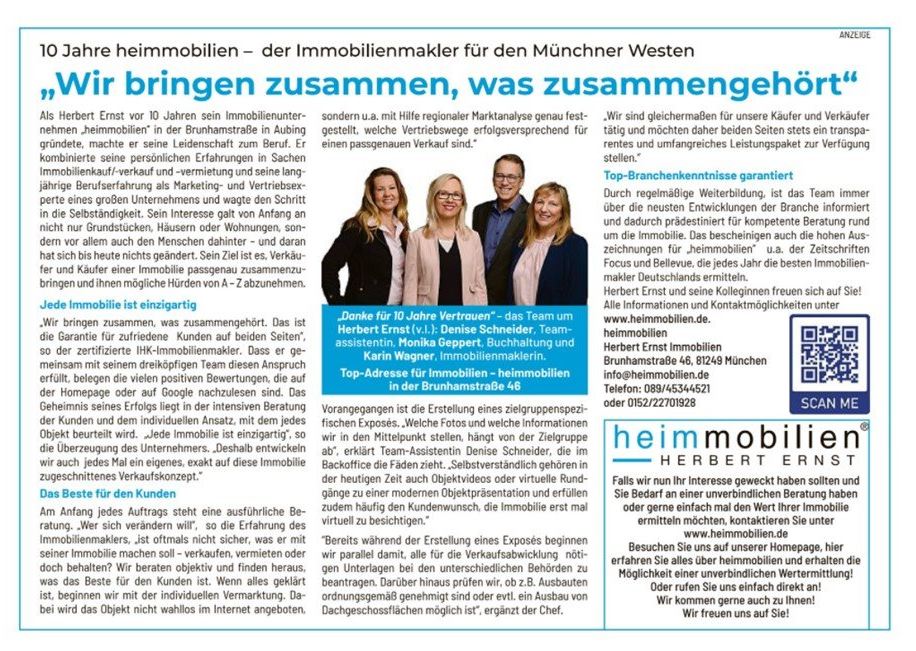 Lesen Sie hier den ganzen Artikel heimmobilien Herbert Ernst