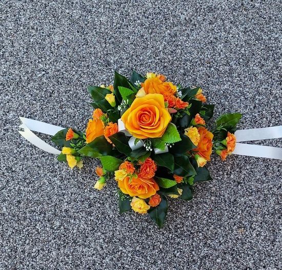 Orange Rose and Spray Carnation Posy Arrangement