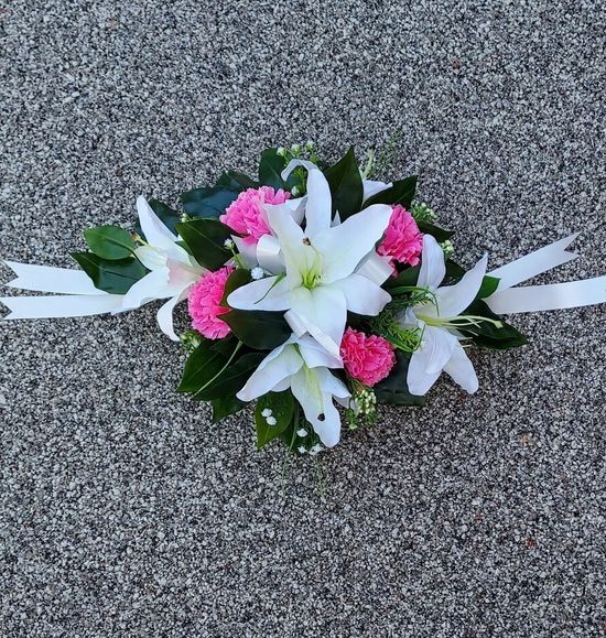 White Lilly and Carnation Posy Arrangement