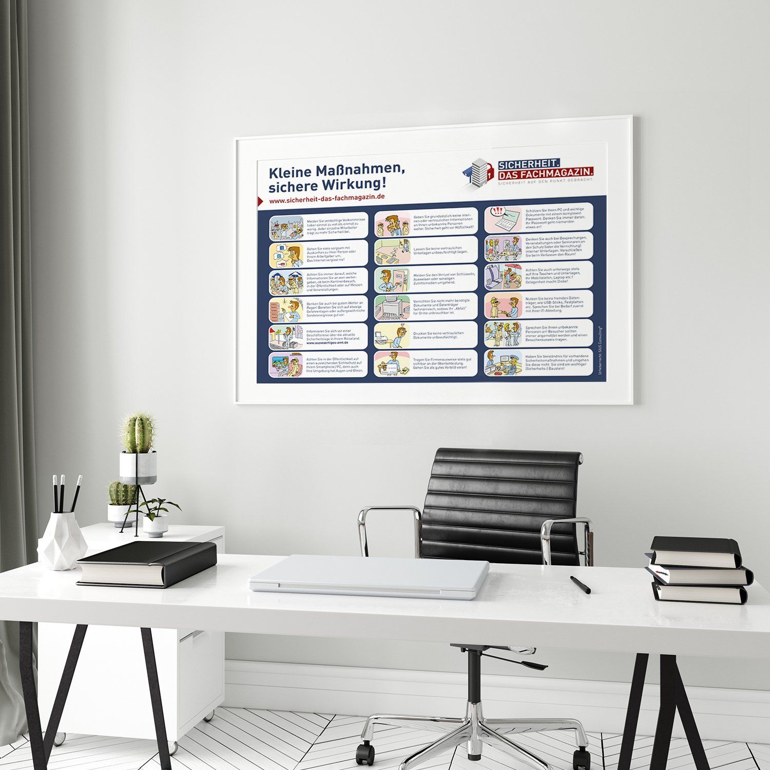 Anwendungsbeispiele Security Awareness-Poster von SICHERHEIT. Das Fachmagazin.