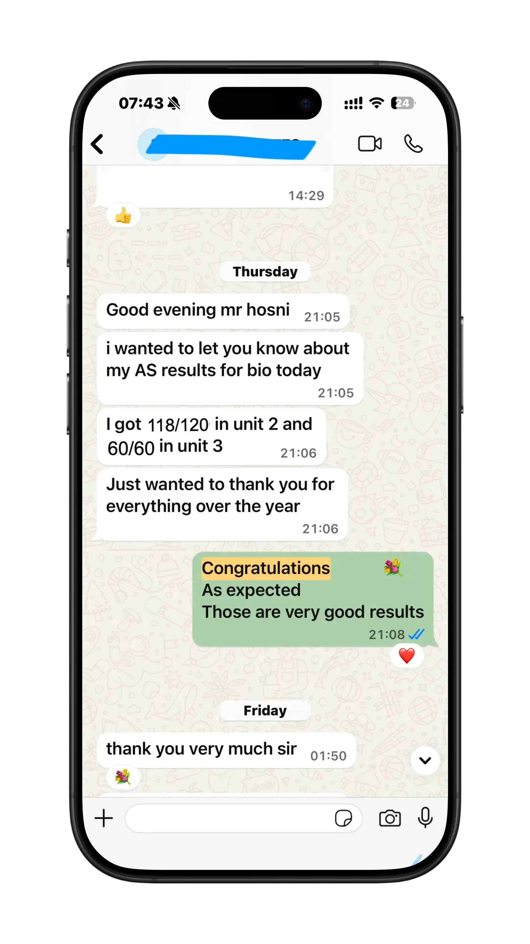 Verified IAL student message 5 to Mr. Hosni